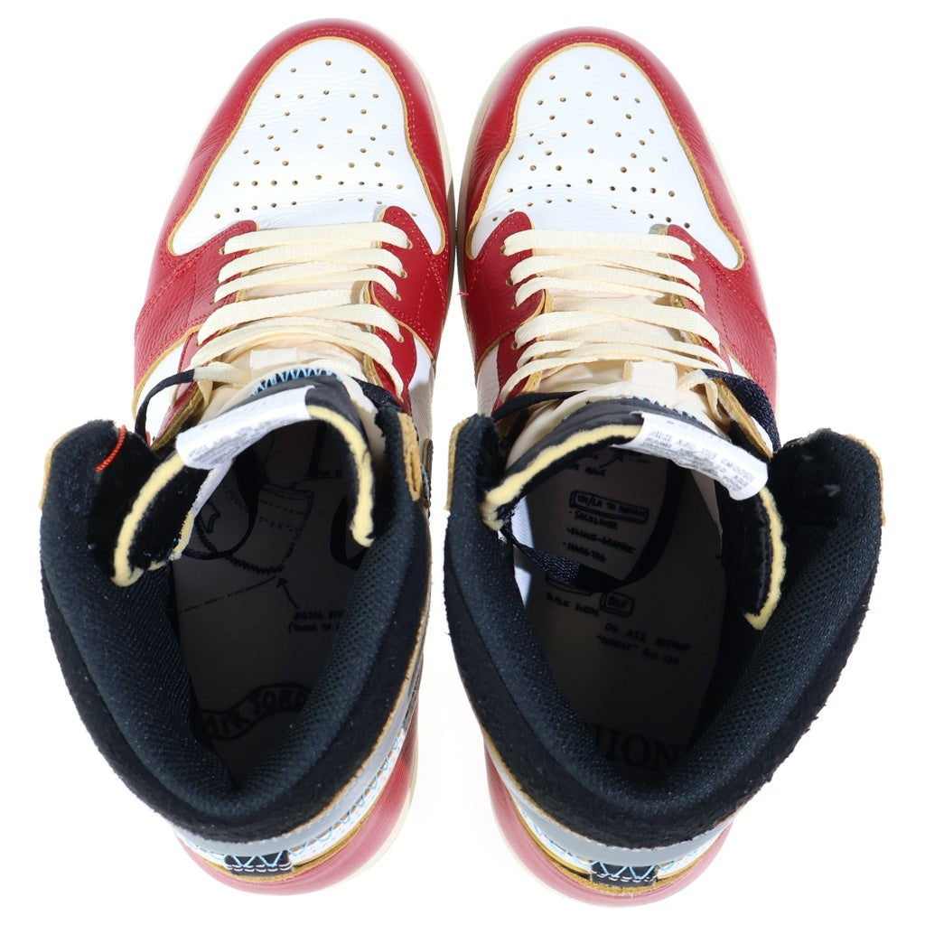 NIKE(ナイキ) ×UNION AIR JORDAN 1 RETRO HIGH OG CHICAGO SHADOW ユニオン エアジョーダン レトロ シカゴ シャドウ ハイカットスニーカー レッド/ホワイト US12.5/30.5cm HV8563-600