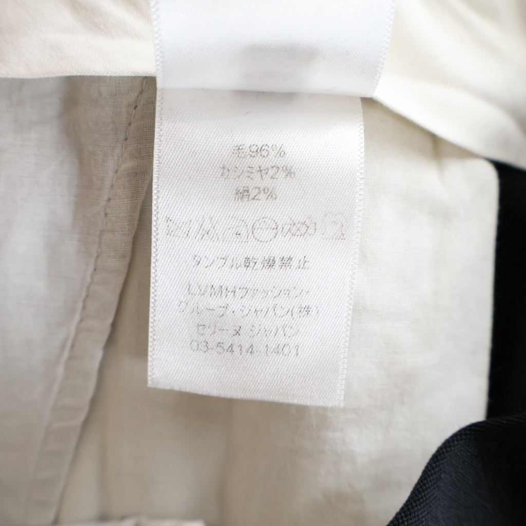 CELINE(セリーヌ) フィービー期 シルク混ウールカシミヤ ワンタックスラックス テーパードパンツ レディース ブラック