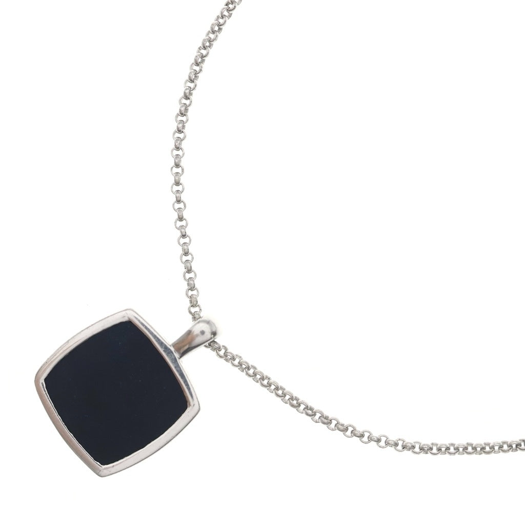 TOMWOOD(トムウッド) CUSHION PENDANT ONYX クッション オニキス ペンダント チェーンネックレス シルバー レディース