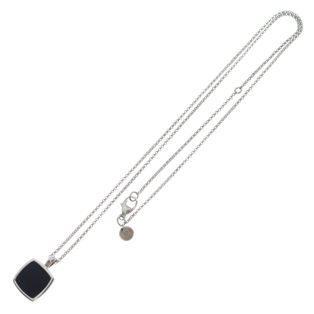 TOMWOOD(トムウッド) CUSHION PENDANT ONYX クッション オニキス ペンダント チェーンネックレス シルバー レディース