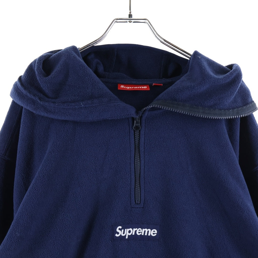 SUPREME(シュプリーム) 24AW Polartec Facemask Half Zip Hooded Sweatshirt ポーラーテック フェイスマスク ハーフジップ フーデッドスウェットシャツ パーカー ネイビー