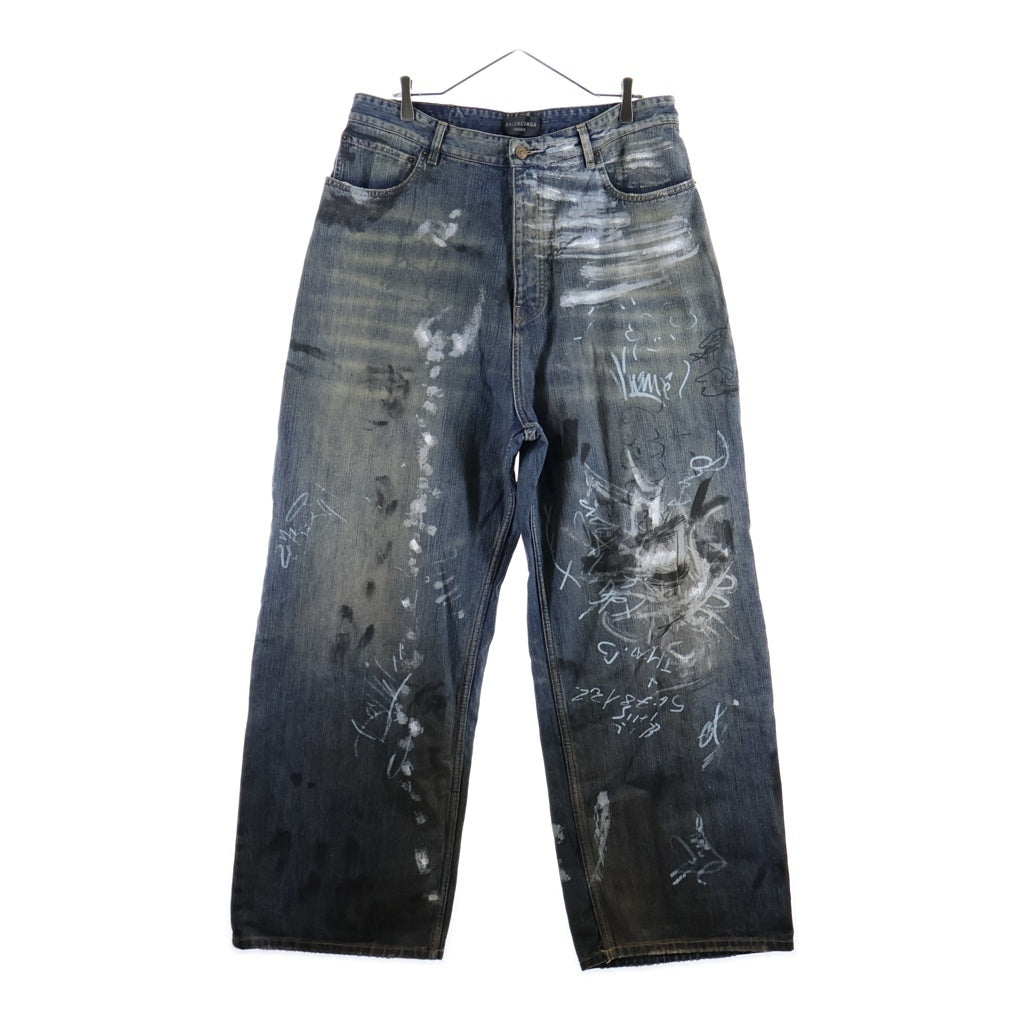 BALENCIAGA(バレンシアガ) 23SS GRAFFITI BAGGY グラフィティ バギーデニムパンツ ワイドパンツ インディゴ 745223 TNW65