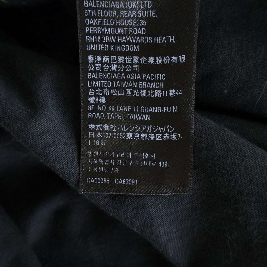 BALENCIAGA(バレンシアガ) 23SS SKATER OVERSIZED T-SHIRT スケーター クラッシュダストワッペン加工Tシャツ 半袖クルーネックカットソー ブラック 739028 TOVN2