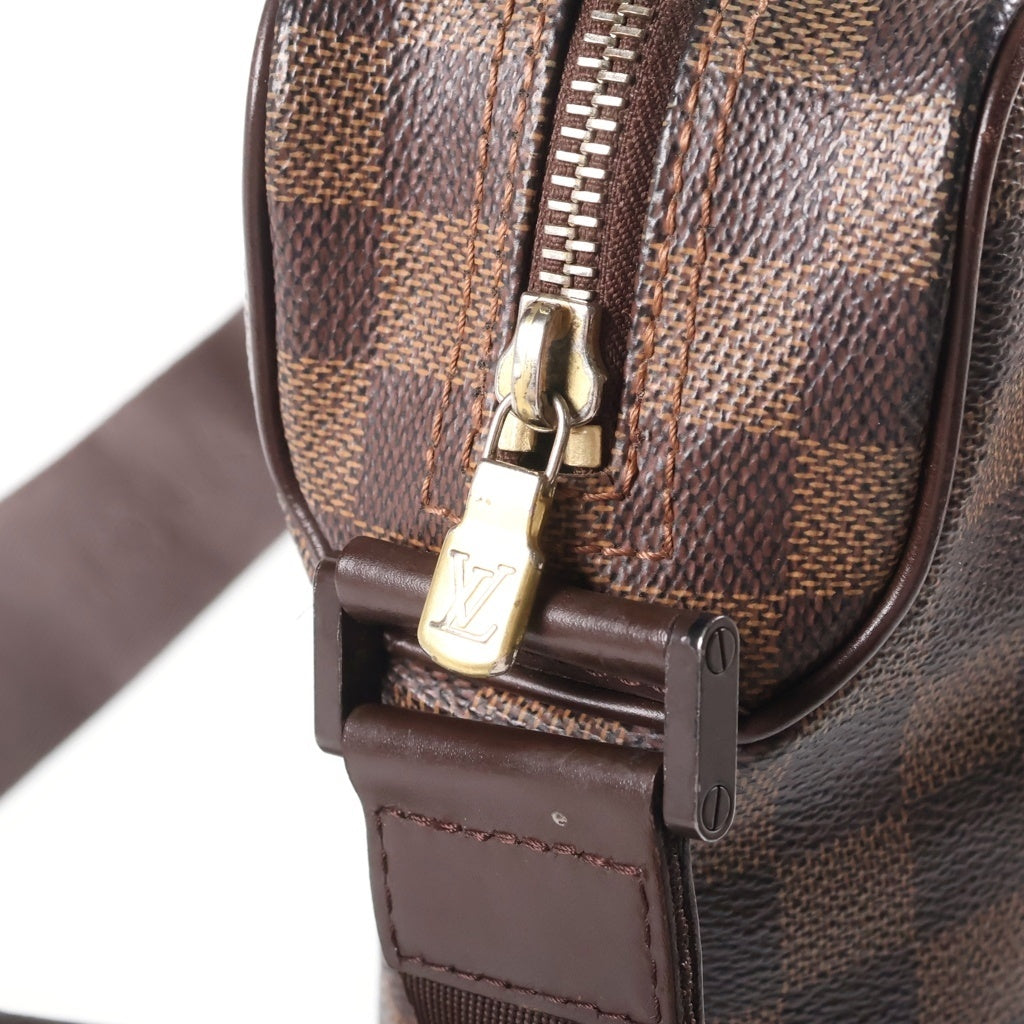 LOUIS VUITTON(ルイヴィトン) ダミエ オラフPM ショルダーバッグ ブラウン レザー×PVC ゴールド金具 N41442 MI2087