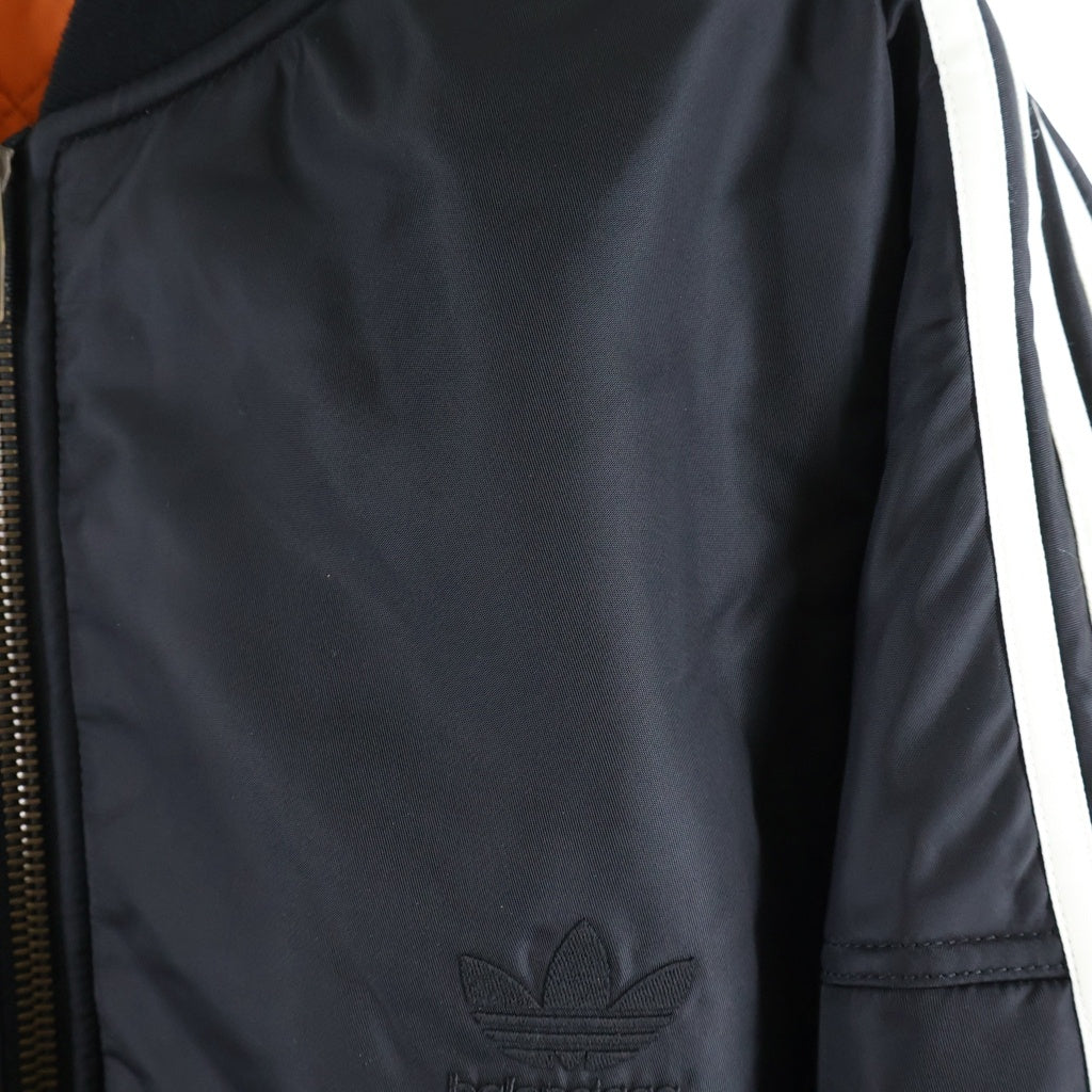 BALENCIAGA(バレンシアガ) 23SS ×ADIDAS SIDE LINE BOMBER JACKET アディダス サイドスリーライン ボンバージャケット MA-1 ジップアップブルゾン ブラック 725335 TNO27