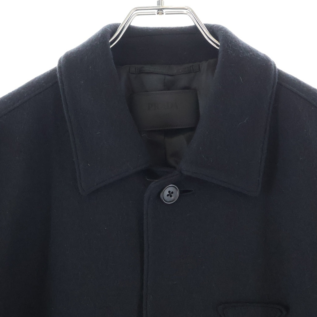 PRADA(プラダ) トライアングルロゴ カシミヤ混 ウールブレンドシャケット ブルゾン ブラック SGB832