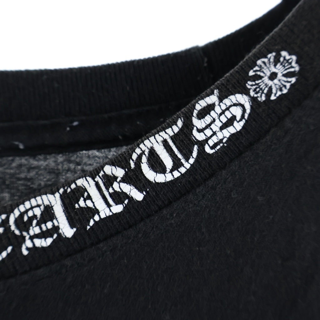 CHROME HEARTS(クロムハーツ) NECK LOGO L/S TEE ネックロゴ アームプリント ポケットTシャツ 長袖クルーネックカットソー ブラック