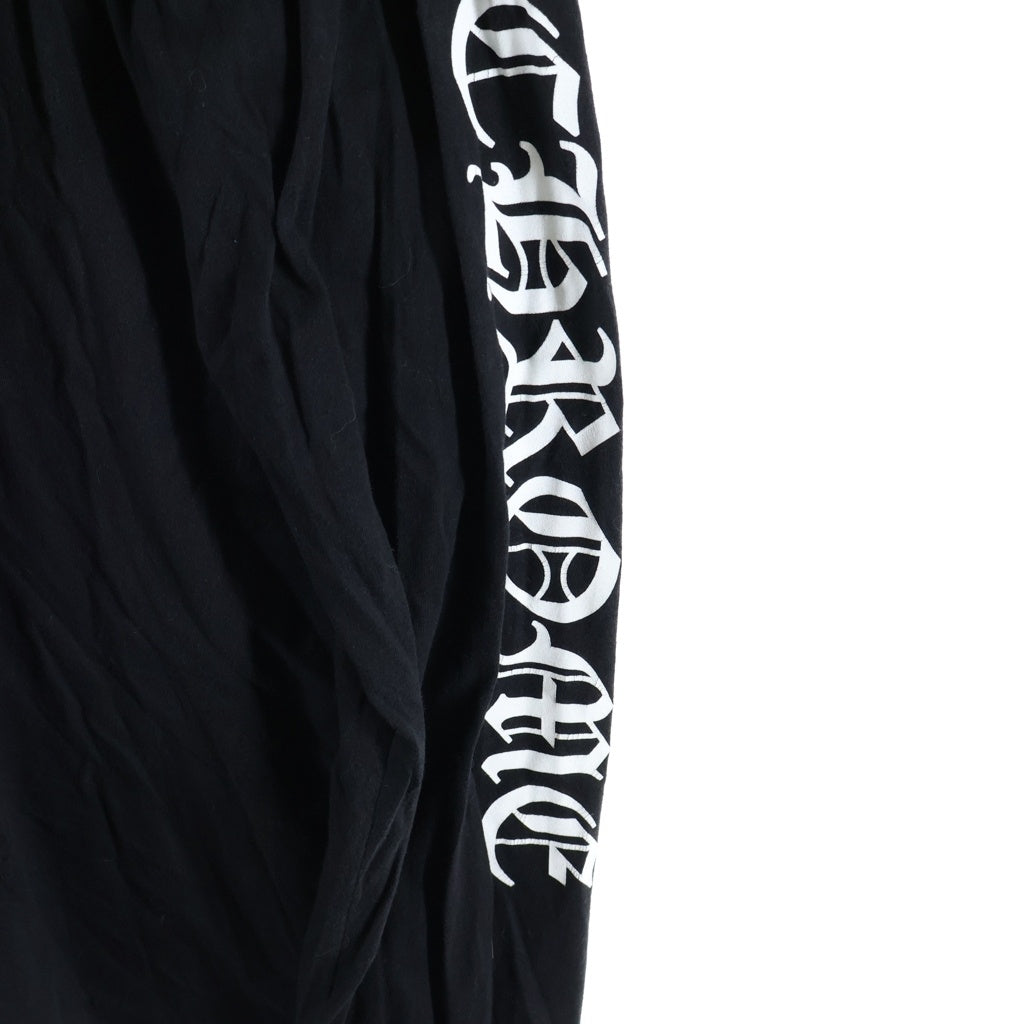 CHROME HEARTS(クロムハーツ) NECK LOGO L/S TEE ネックロゴ アームプリント ポケットTシャツ 長袖クルーネックカットソー ブラック