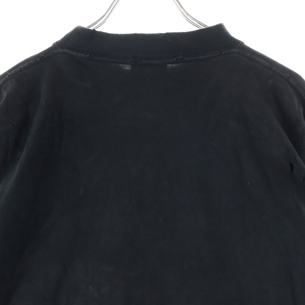 BALENCIAGA(バレンシアガ) 23SS SKATER OVERSIZED T-SHIRT スケーター クラッシュダストワッペン加工Tシャツ 半袖クルーネックカットソー ブラック 739028 TOVN2