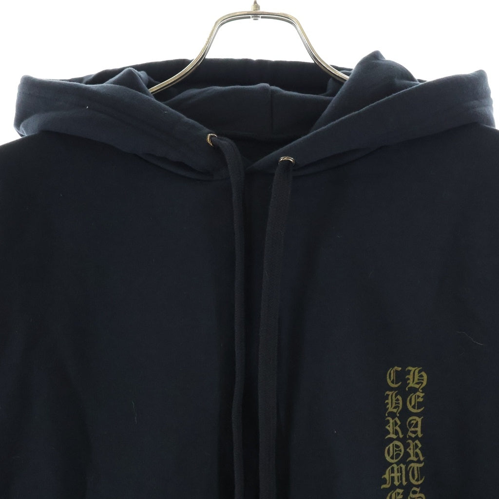 CHROME HEARTS(クロムハーツ) SWTSHRT PLVR オンライン限定 バーティカルロゴプリント プルオーバースウェットパーカー フーディー ブラック
