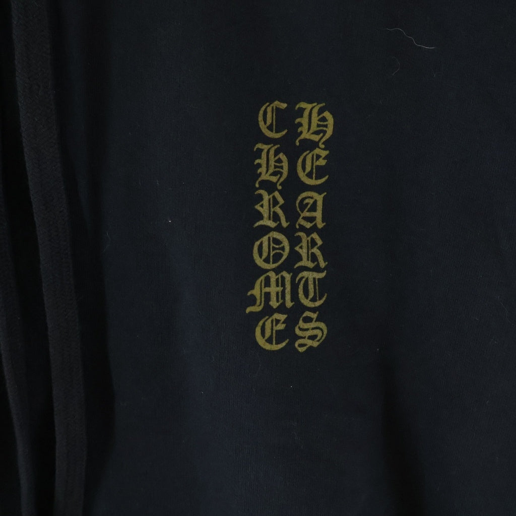 CHROME HEARTS(クロムハーツ) SWTSHRT PLVR オンライン限定 バーティカルロゴプリント プルオーバースウェットパーカー フーディー ブラック