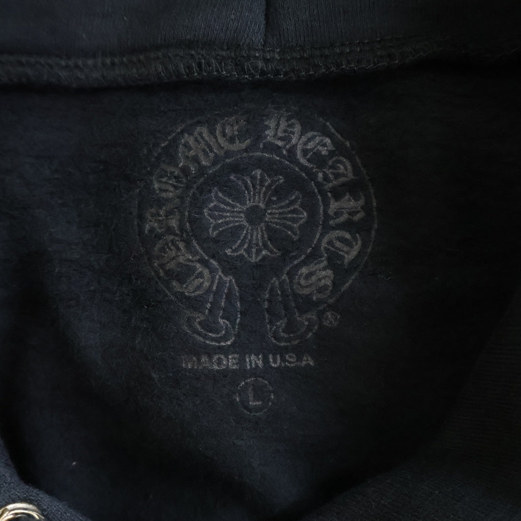 CHROME HEARTS(クロムハーツ) SWTSHRT PLVR オンライン限定 バーティカルロゴプリント プルオーバースウェットパーカー フーディー ブラック