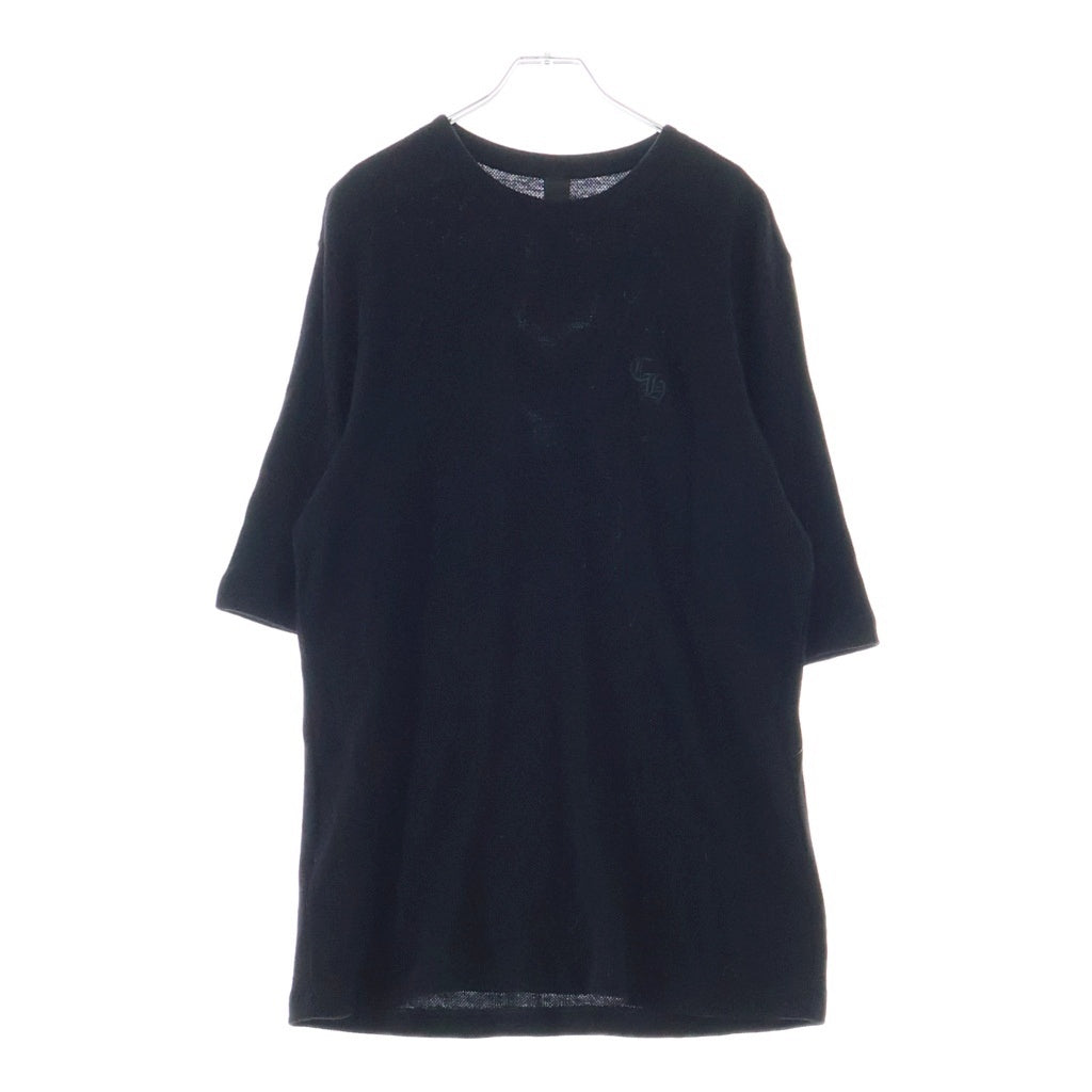 CHROME HEARTS(クロムハーツ) Y NOT CH EMBROIDERY S/S THERMAL TEE ワイノット CHエンブロイダリー ウールサーマルTシャツ 半袖クルーネックカットソー ブラック