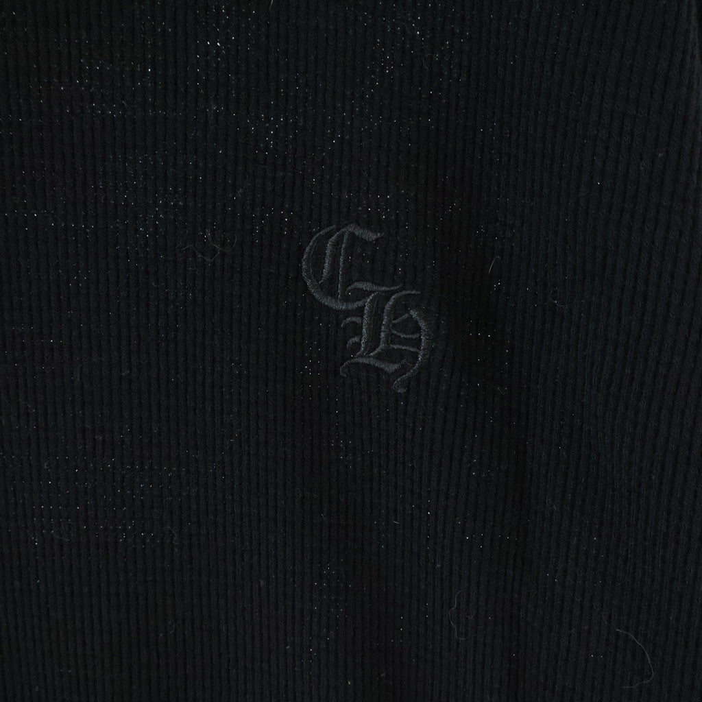 CHROME HEARTS(クロムハーツ) Y NOT CH EMBROIDERY S/S THERMAL TEE ワイノット CHエンブロイダリー ウールサーマルTシャツ 半袖クルーネックカットソー ブラック