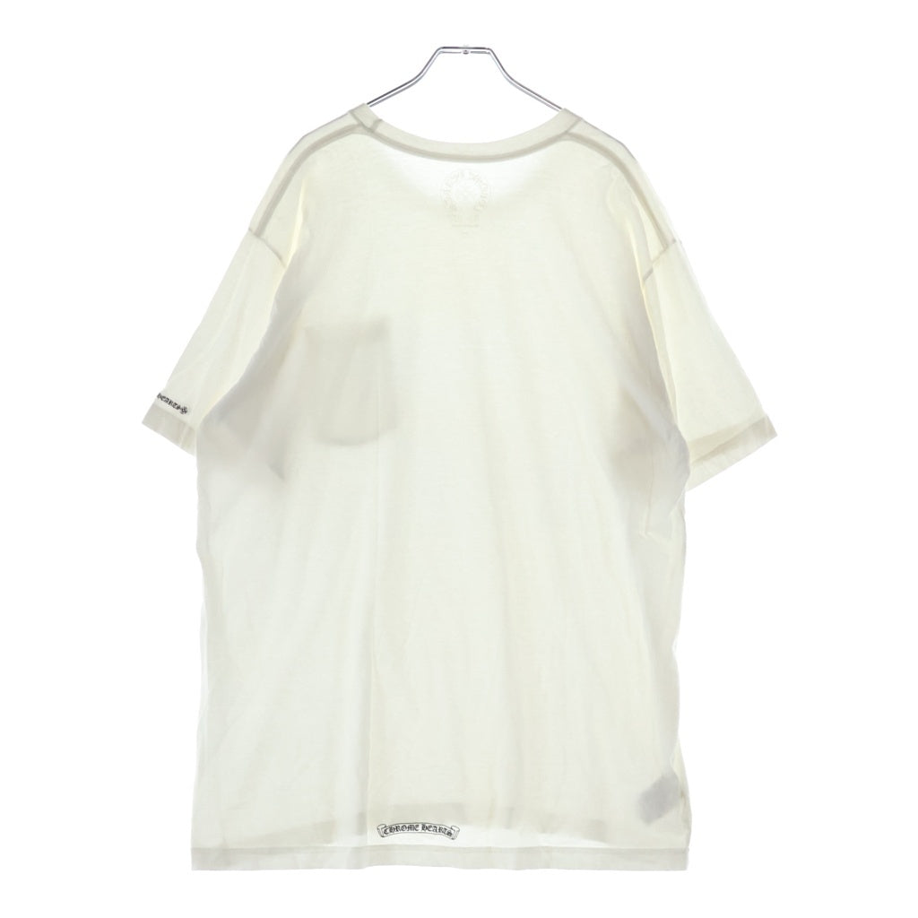 CHROME HEARTS(クロムハーツ) NECK LOGO T-SHIRT ネックロゴ ポケットTシャツ 半袖クルーネックカットソー ホワイト