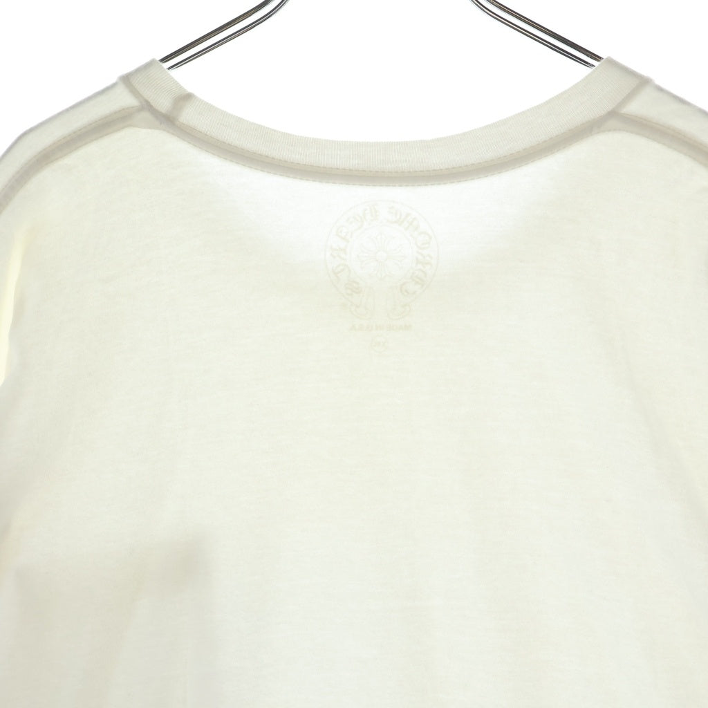 CHROME HEARTS(クロムハーツ) NECK LOGO T-SHIRT ネックロゴ ポケットTシャツ 半袖クルーネックカットソー ホワイト