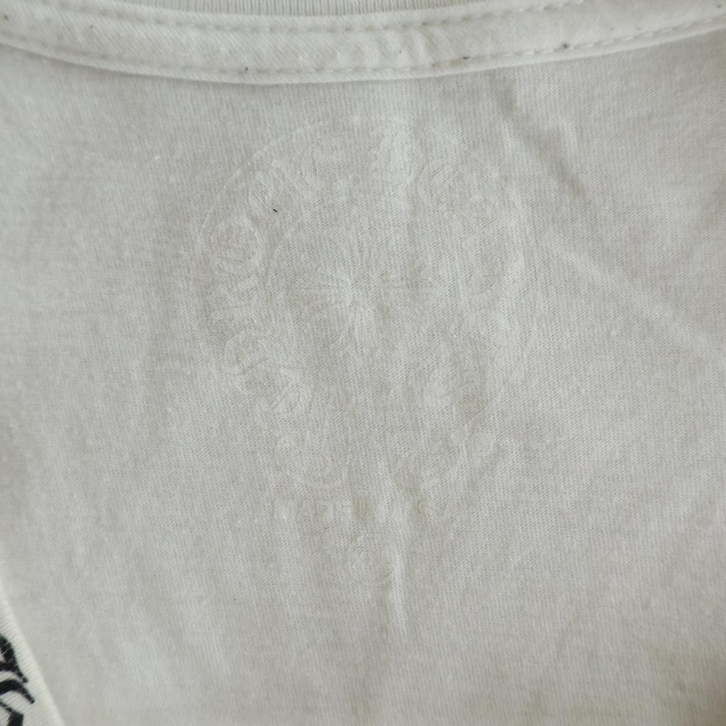 CHROME HEARTS(クロムハーツ) NECK LOGO T-SHIRT ネックロゴ ポケットTシャツ 半袖クルーネックカットソー ホワイト