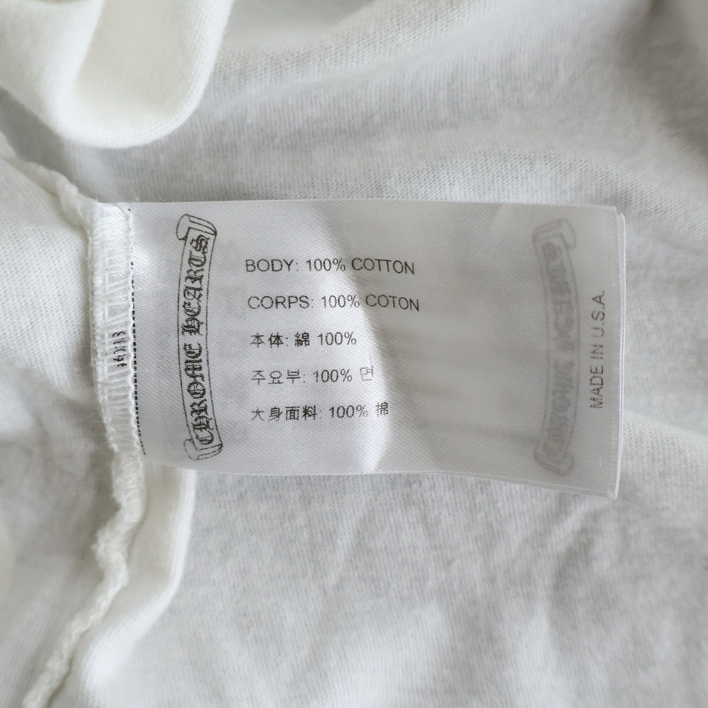 CHROME HEARTS(クロムハーツ) NECK LOGO T-SHIRT ネックロゴ ポケットTシャツ 半袖クルーネックカットソー ホワイト