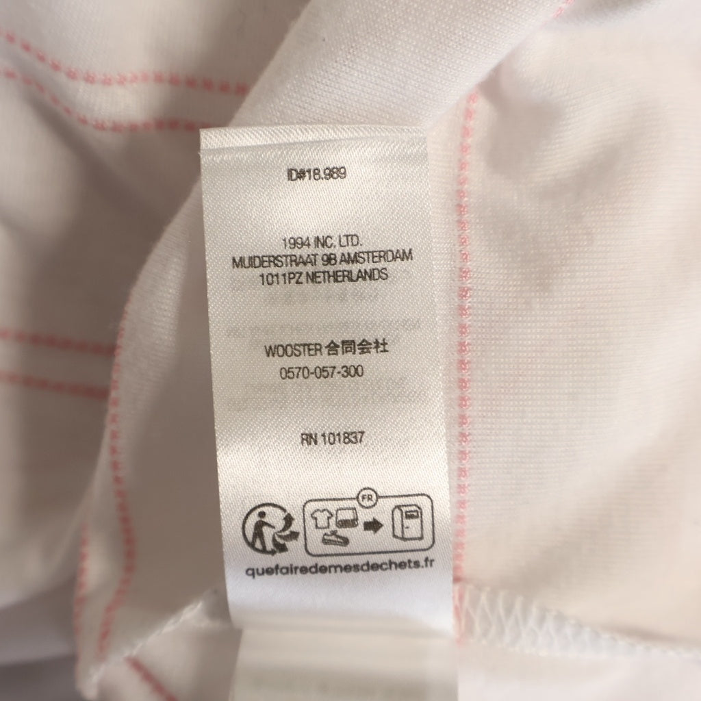 SUPREME(シュプリーム) 25SS ×UMBRO Stripe Soccer Jersey ロゴエンブロイダリー ストライプサッカージャージ クロスオーバーVネック半袖Tシャツ カットソー ホワイト/ピンク