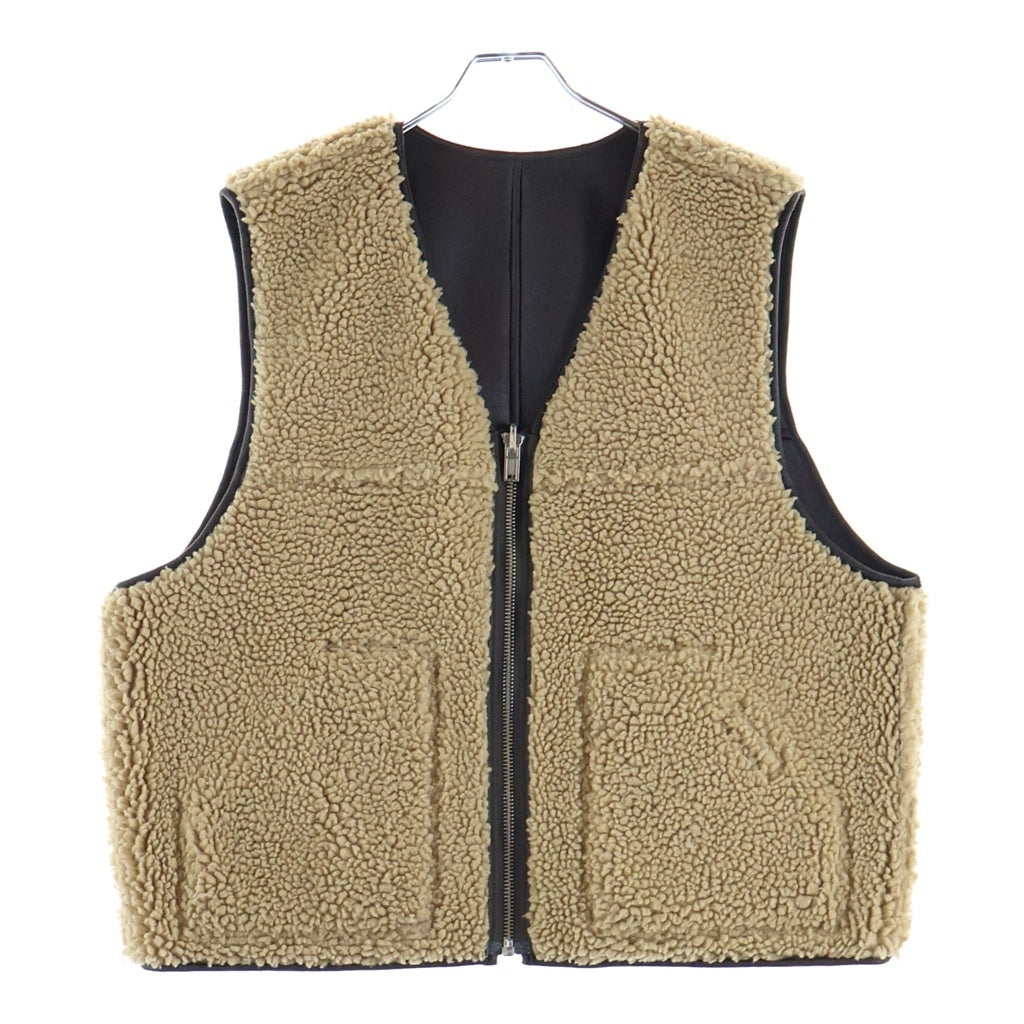 SUPREME(シュプリーム) 24AW Reversible Faux Shearling Work Vest リバーシブル フェイクシアリング ワークベスト ブラウン/ベージュ