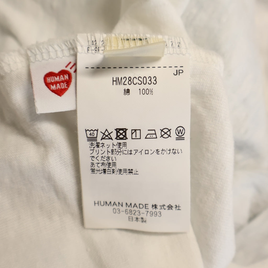 HUMAN MADE(ヒューマンメイド) 24SS GRAPHIC L/S T-SHIRT 両面プリント グラフィック ロングスリーブTシャツ 長袖カットソー ホワイト HM28CS033