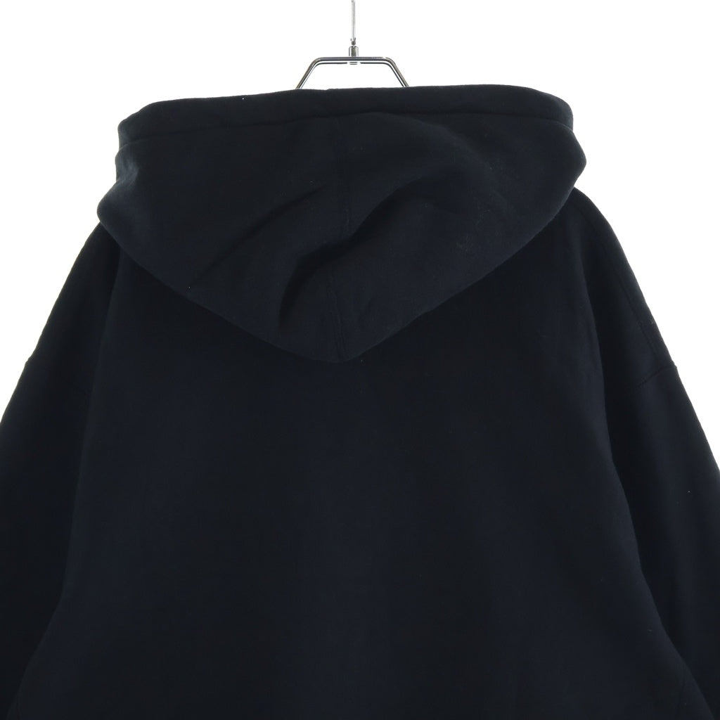 SUPREME(シュプリーム) 24AW Raised Script Hooded Sweatshirt レイズド スクリプト ロゴ エンブロイダリー プルオーバー スウェットシャツ パーカー フーディー ブラック