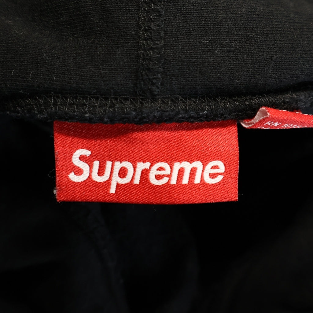 SUPREME(シュプリーム) 24AW Raised Script Hooded Sweatshirt レイズド スクリプト ロゴ エンブロイダリー プルオーバー スウェットシャツ パーカー フーディー ブラック
