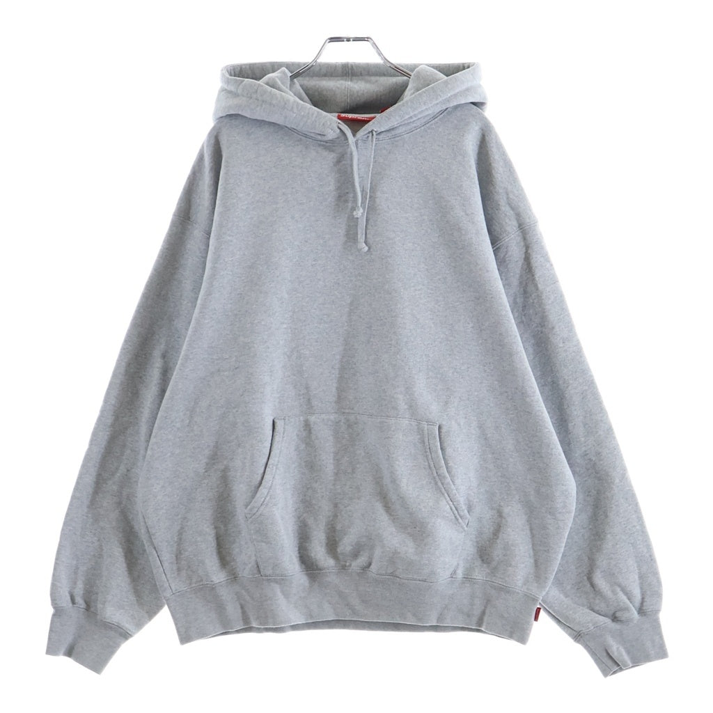 SUPREME(シュプリーム) 24AW Satin Applique Hooded Sweatshirt サテン アプリケ ロゴ エンブロイダリー プルオーバー スウェットシャツ パーカー フーディー グレー