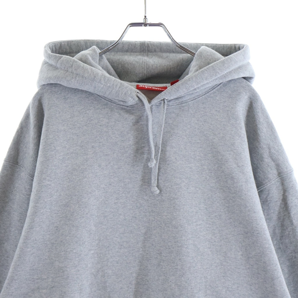 SUPREME(シュプリーム) 24AW Satin Applique Hooded Sweatshirt サテン アプリケ ロゴ エンブロイダリー プルオーバー スウェットシャツ パーカー フーディー グレー