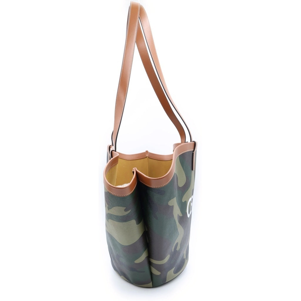 CELINE(セリーヌ) COUFFIN クーファン ラージ カモフラージュ柄 PVCコーティングキャンバス ショルダーバッグ トートバッグ カーキ/ブラウン