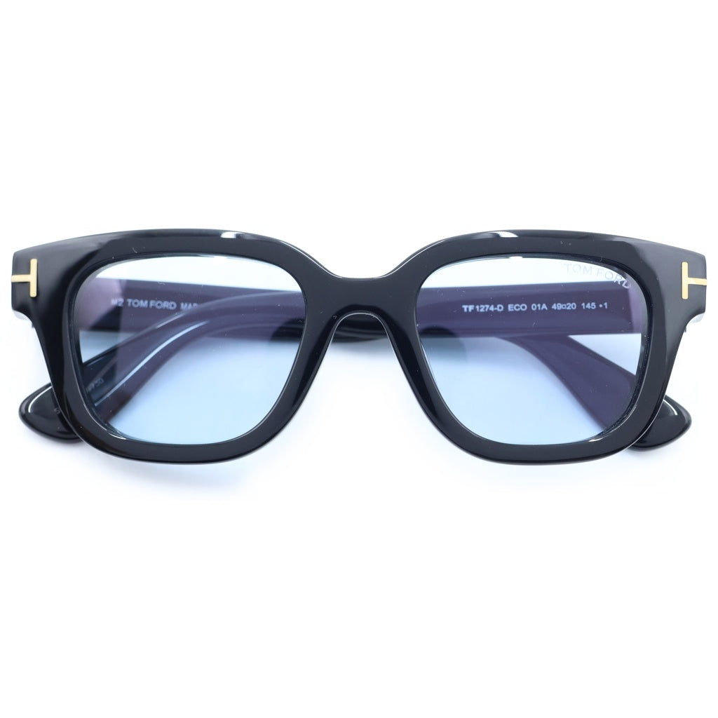 TOM FORD(トムフォード) TF1274-D アジアンフィット ウェリントンフレーム クリア カラーレンズ サングラス メガネ ブラック/ブルー