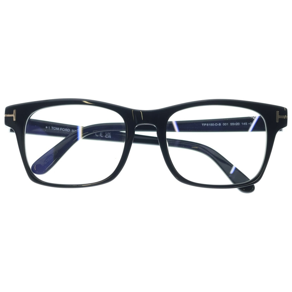 TOM FORD(トムフォード) アジアンフィット スクエアフレーム クリアレンズ サングラス メガネ ブラック TF6150-D-B