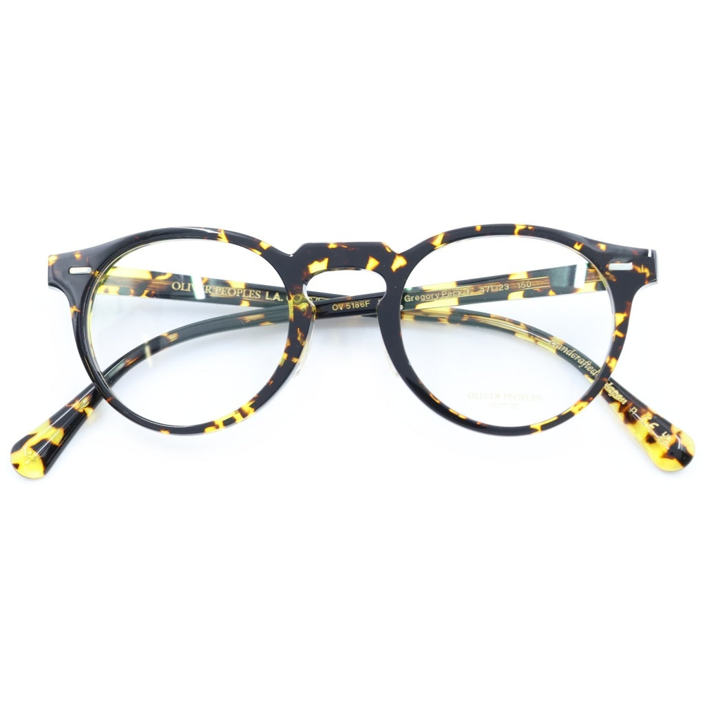 OLIVER PEOPLES(オリバーピープルズ) GREGORY PECK-F グレゴリーペック ボストンフレーム クリアレンズ サングラス メガネ イエロー/ブラック OV5186F レディース