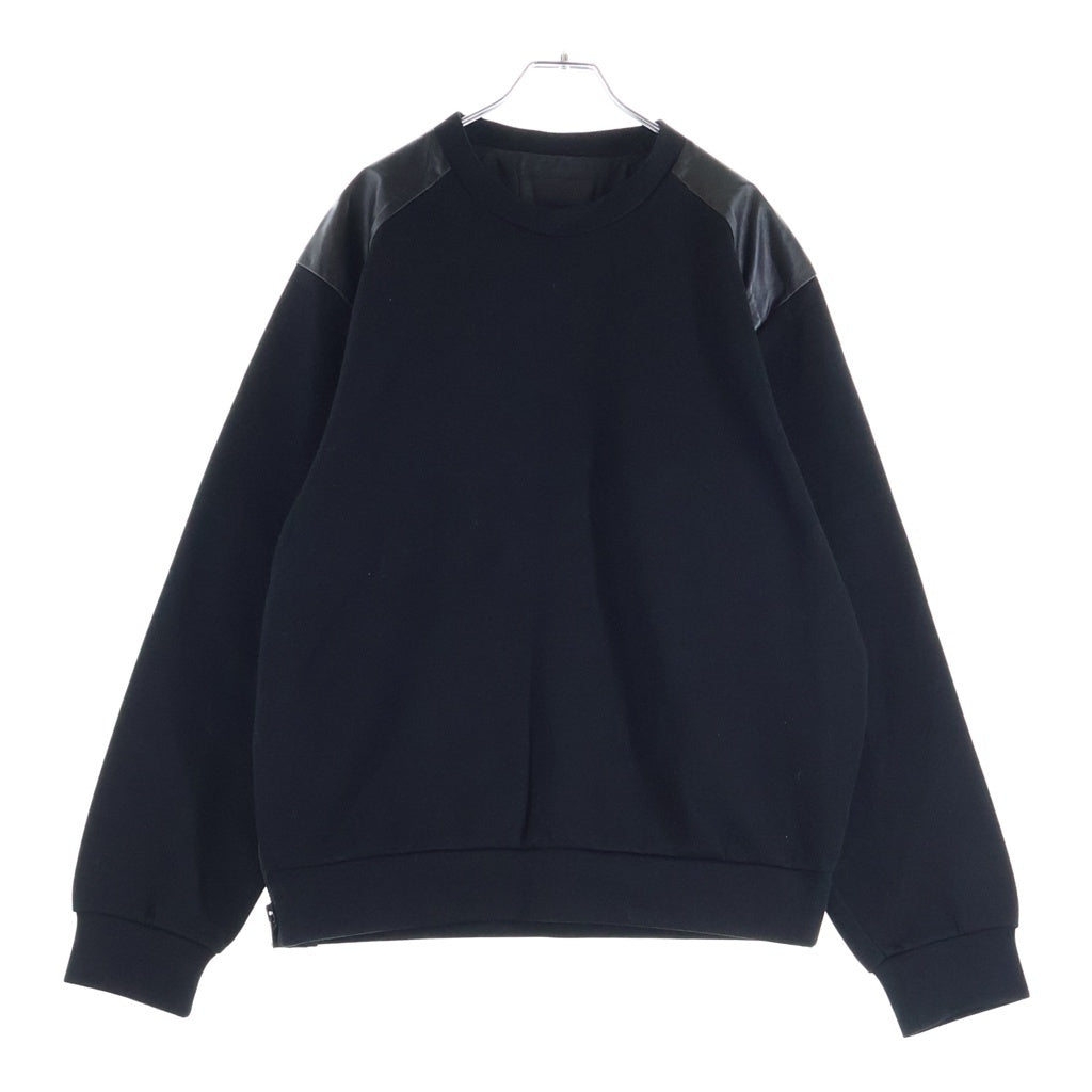PRADA(プラダ) レザー切り替え ボンディングスウェットトレーナー ブラック UJL083