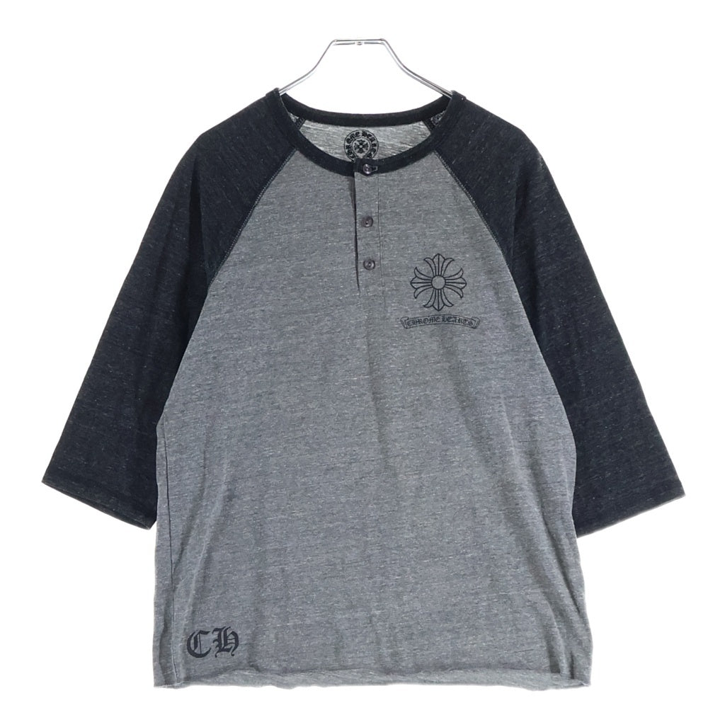 CHROME HEARTS(クロムハーツ) CHプラス ヘンリーネック ラグランTシャツ グレー