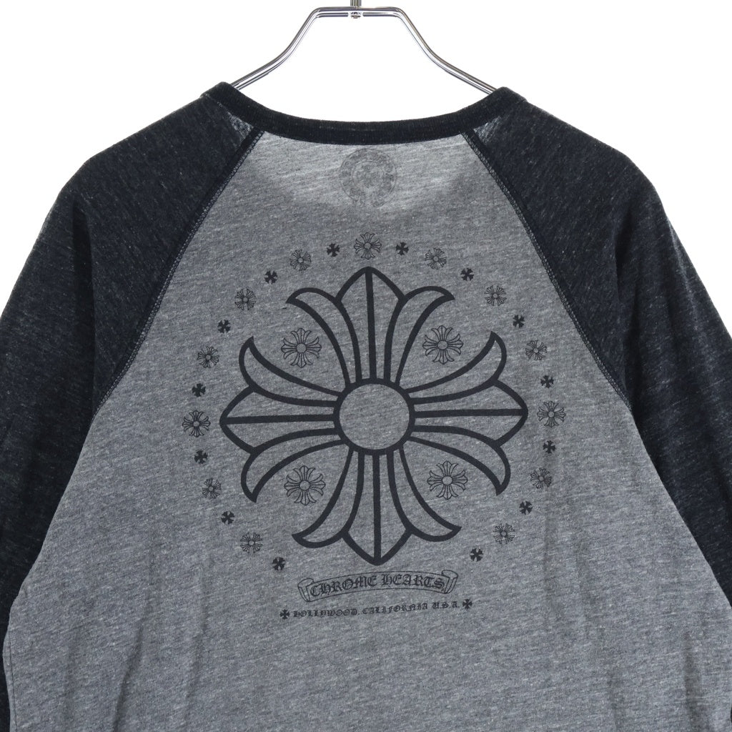CHROME HEARTS(クロムハーツ) CHプラス ヘンリーネック ラグランTシャツ グレー