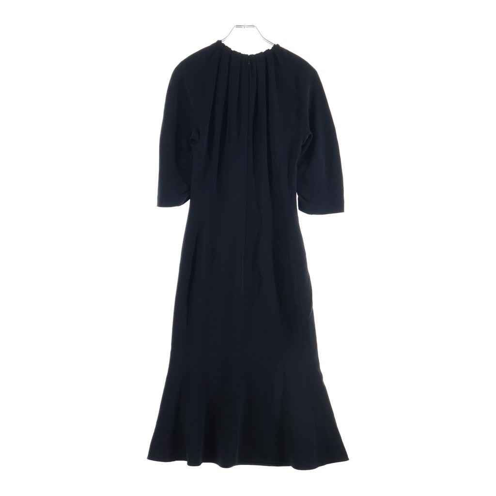 MARNI(マルニ) 21AW レーヨンアセテート ギャザーデザイン ストレッチマキシワンピース ロングドレス レディース ブラック ABMA0739A0 UTV837