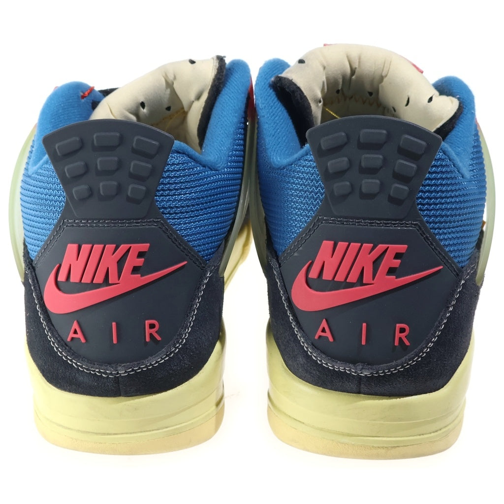 NIKE(ナイキ) ×UNION AIR JORDAN 4 OFF NOIR ユニオン エアジョーダン4 オフノワール ミッドカットスニーカー ブラック/ブルー US10.5/28.5cm DC9533-001