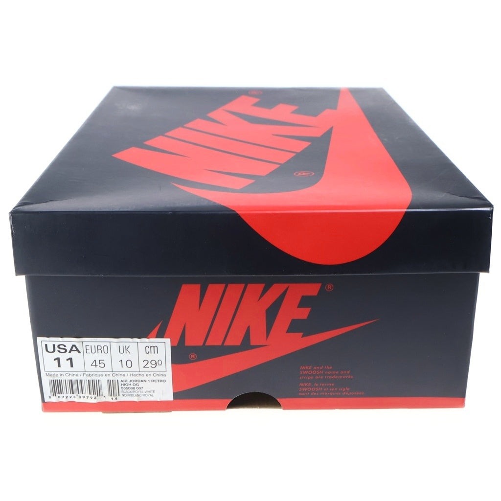 NIKE(ナイキ) 【2017年製】 AIR JORDAN1 RETRO HIGH OG ROYAL エアジョーダン1 ロイヤル ハイカットスニーカー ブラック/ブルー US11/29cm 555088-007