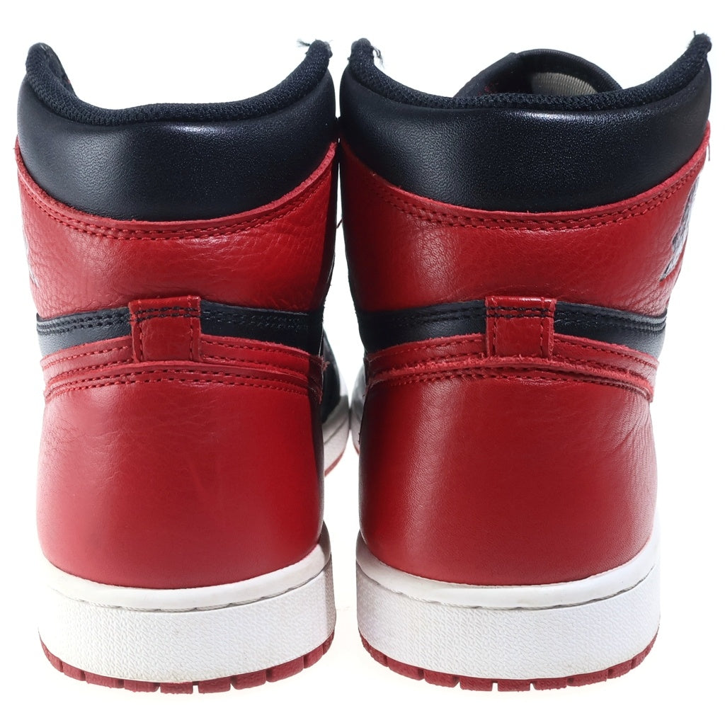 NIKE(ナイキ) 【観賞用 2016年製】AIR JORDAN1 RETRO HIGH OG BRED BANNED エアジョーダン1 レトロ ブレッド バンド ハイカットスニーカー ブラック/レッド US10.5/28.5cm 555088-001