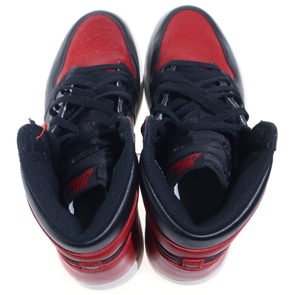 NIKE(ナイキ) 【観賞用 2016年製】AIR JORDAN1 RETRO HIGH OG BRED BANNED エアジョーダン1 レトロ ブレッド バンド ハイカットスニーカー ブラック/レッド US10.5/28.5cm 555088-001