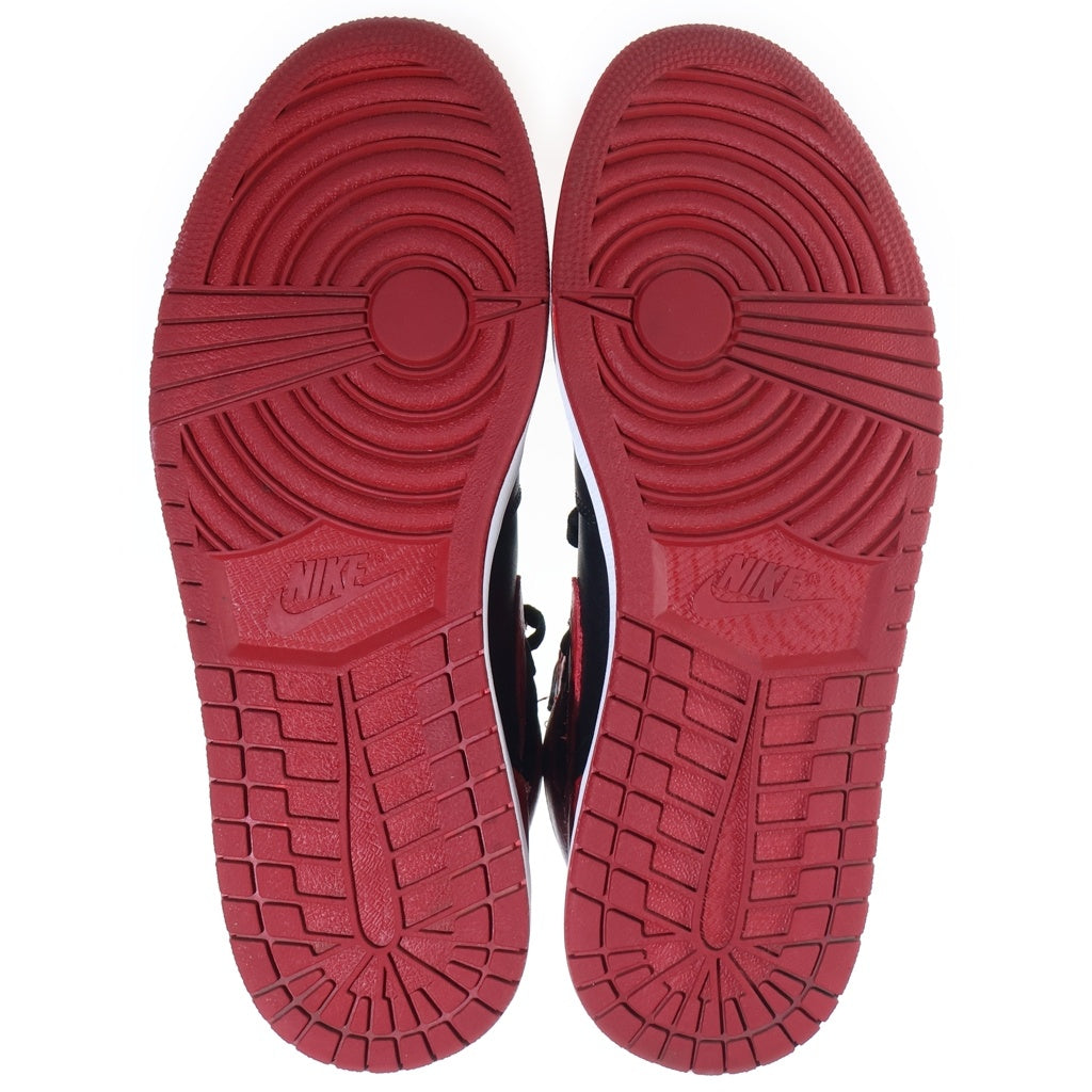 NIKE(ナイキ) 【観賞用 2016年製】AIR JORDAN1 RETRO HIGH OG BRED BANNED エアジョーダン1 レトロ ブレッド バンド ハイカットスニーカー ブラック/レッド US10.5/28.5cm 555088-001