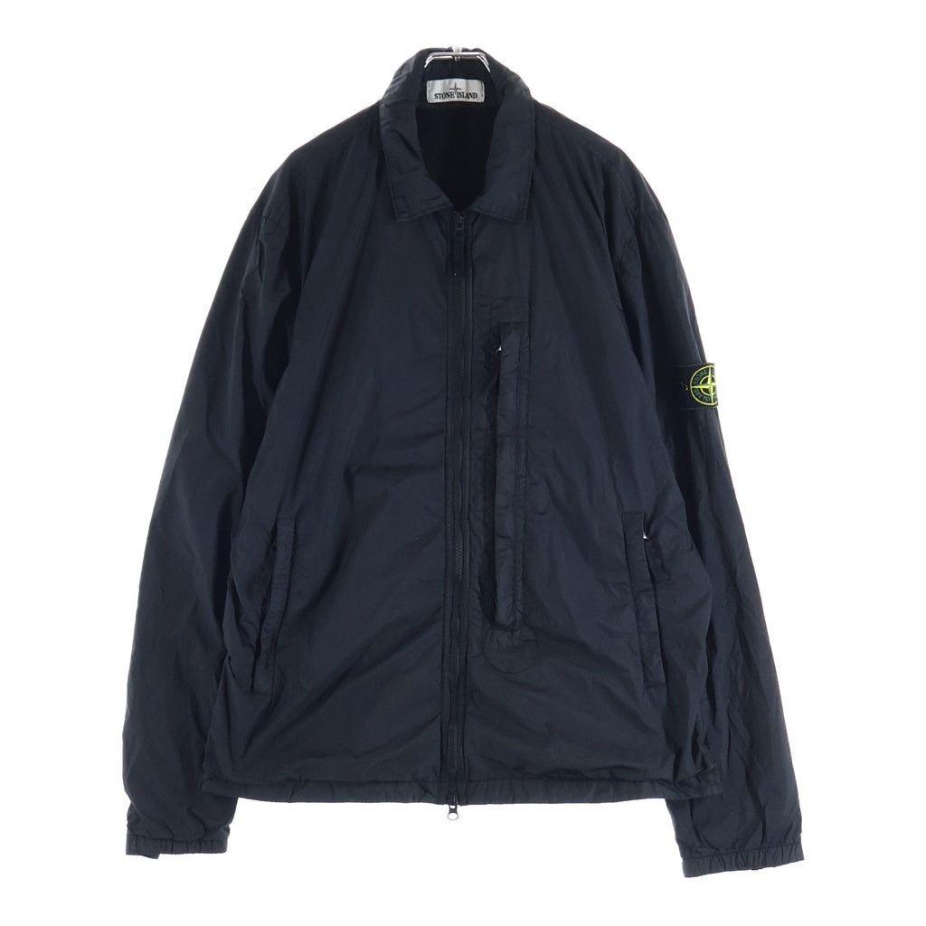 STONE ISLAND(ストーンアイランド) GARMENT DYED CRINKLE REPS ガーメントダイ クリンクル レップス ジップアップ ナイロンジャケット ブラック 731510123