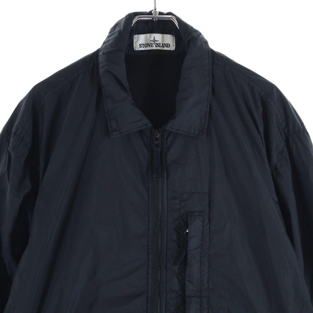 STONE ISLAND(ストーンアイランド) GARMENT DYED CRINKLE REPS ガーメントダイ クリンクル レップス ジップアップ ナイロンジャケット ブラック 731510123
