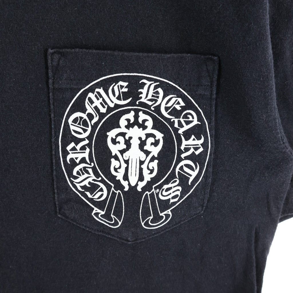 CHROME HEARTS(クロムハーツ) OLD AMERICAN FLAG DAGGER S/S TEE オールド 星条旗 ダガープリント クルーネック半袖Tシャツ カットソー ブラック