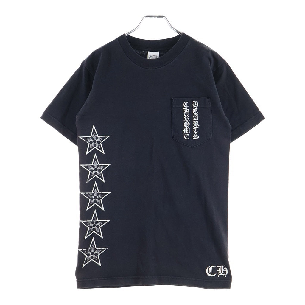 CHROME HEARTS(クロムハーツ) OLD T-BAR S/S オールド Tバー スタープリント クルーネック半袖Tシャツ カットソー ブラック