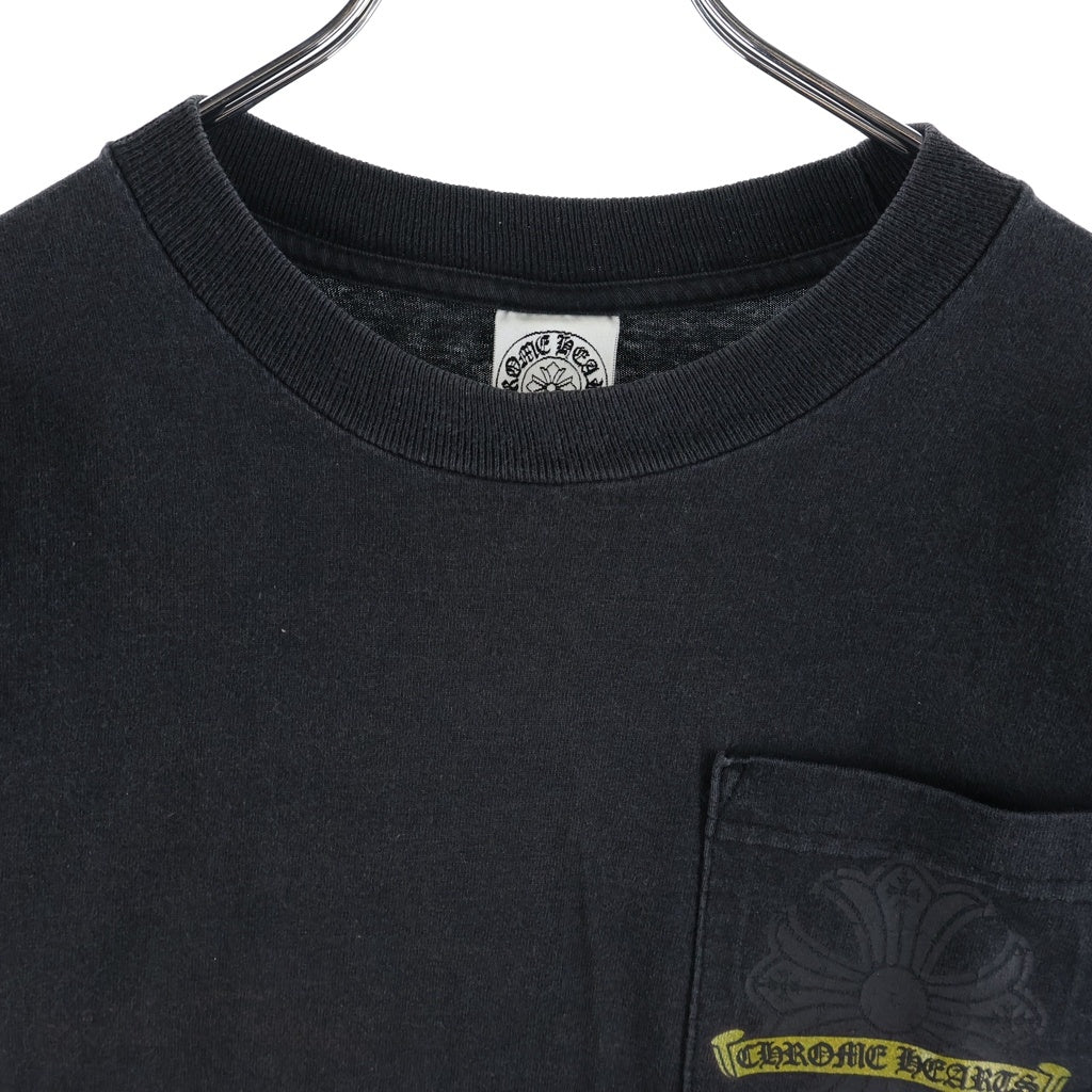 CHROME HEARTS(クロムハーツ) OLD CH PLS HORSESHOE L/S TEE CHプラス ホースシュープリント クルーネック長袖Tシャツ ロングスリーブカットソー ブラック/ゴールド