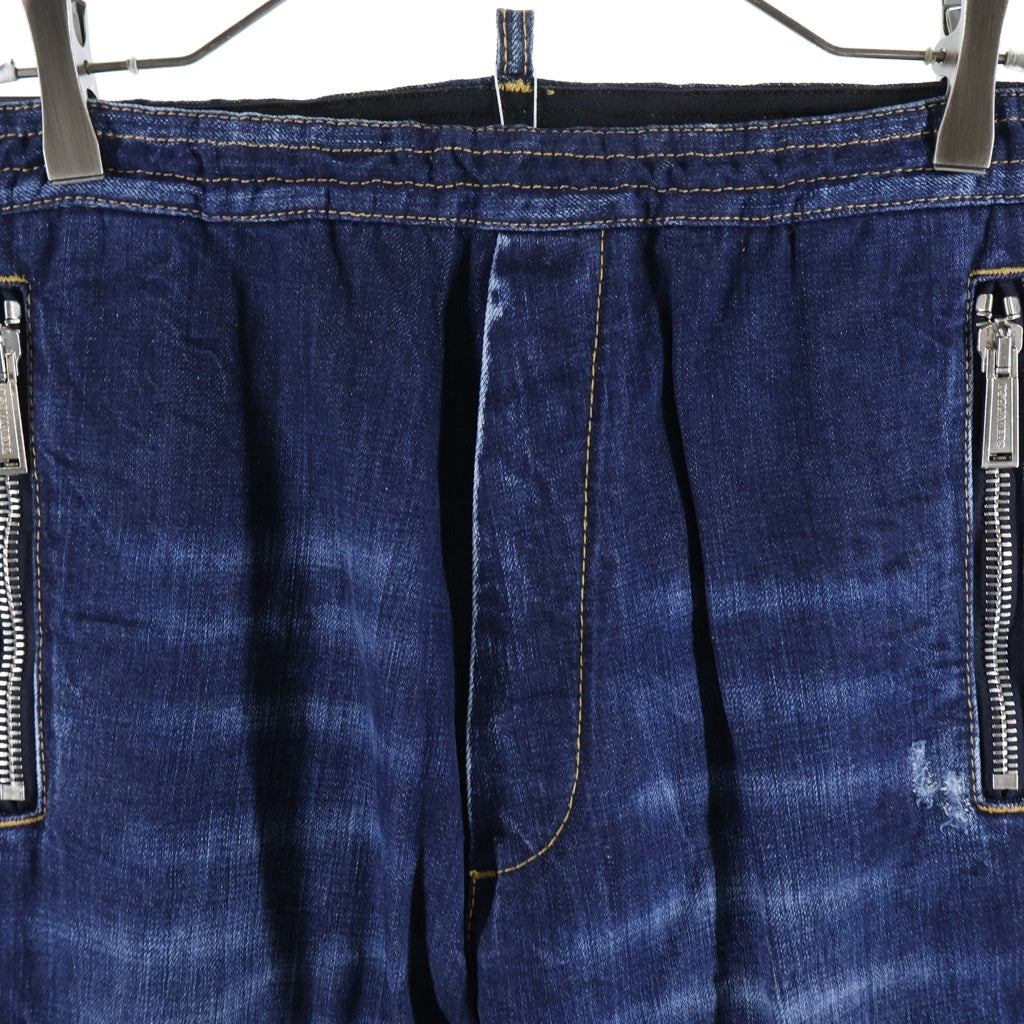 DSQUARED2(ディースクエアード) 20AW サイドロゴテープ イージーデニムジョガーパンツ インディゴ S74KB0448
