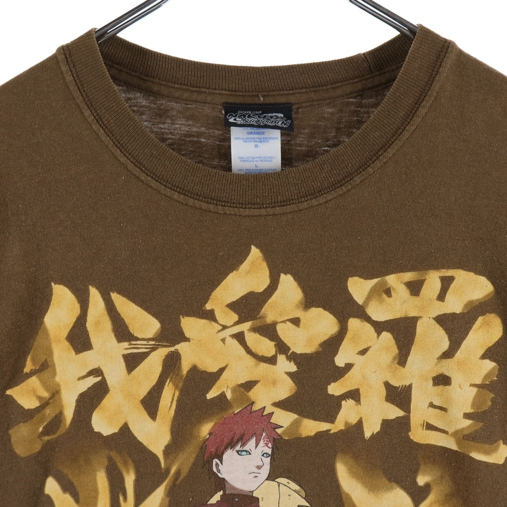 VINTAGE(ヴィンテージ) 00S VINTAGE NARUTO SHIPPUDEN GAARA TEE ヴィンテージ ナルト疾風伝 我愛羅 刺繍タグ クルーネック半袖Tシャツ カットソー ブラウン