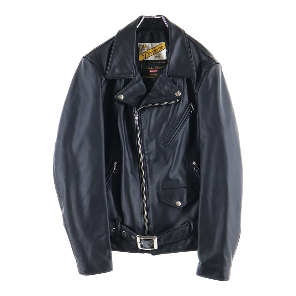 SUPREME(シュプリーム) 15SS ×UNDERCOVER ×Schott Perfecto Leather Jacket アンダーカバー ショット パーフェクト ダブルライダースレザージャケット ブラック